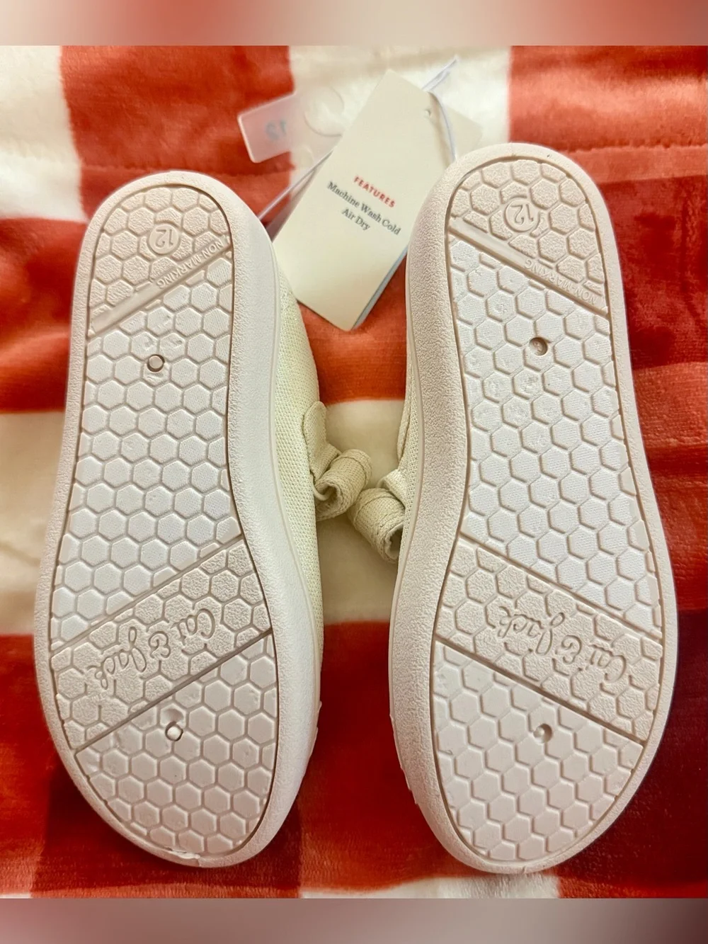Cat & Jack Cream Canvas Mary Jane Shoes
